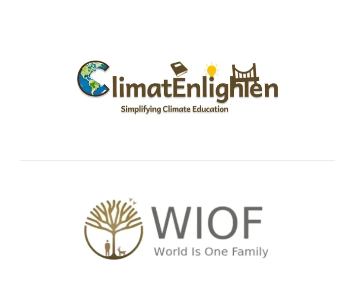 ClimatEnlighten and WIOF's original logos, one above the other